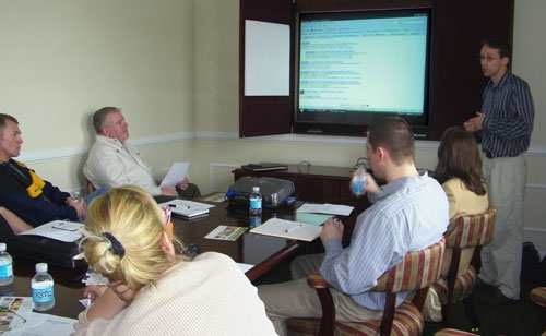 Jim Huber demonstrates Google's new "Google Profiles" feature.